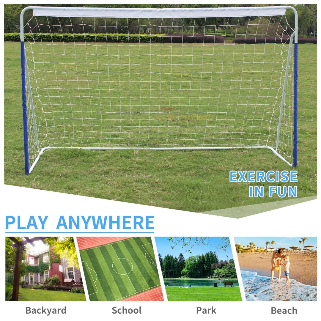 New Football Goal Sports Toy ,Foldable Children's Football Gate ,Includes storage bag and 8 ground pegs，240x150x90CM，8mm fiberglass poles and steel corners.Suitable for football training in outdoor venues such as parks, s