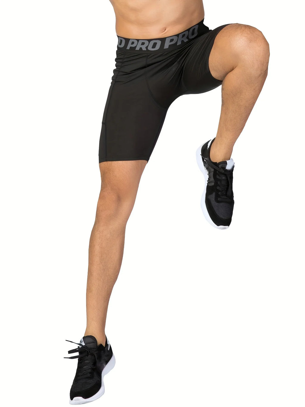 3 Pack Compression Shorts Men with Pocket, Spandex Running Shorts Sport Athletic Workout Performance Underwear