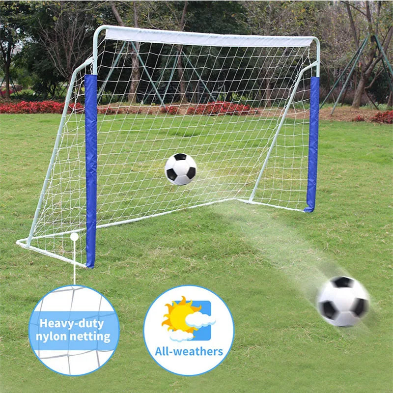 New Football Goal Sports Toy ,Foldable Children's Football Gate ,Includes storage bag and 8 ground pegs，240x150x90CM，8mm fiberglass poles and steel corners.Suitable for football training in outdoor venues such as parks, s