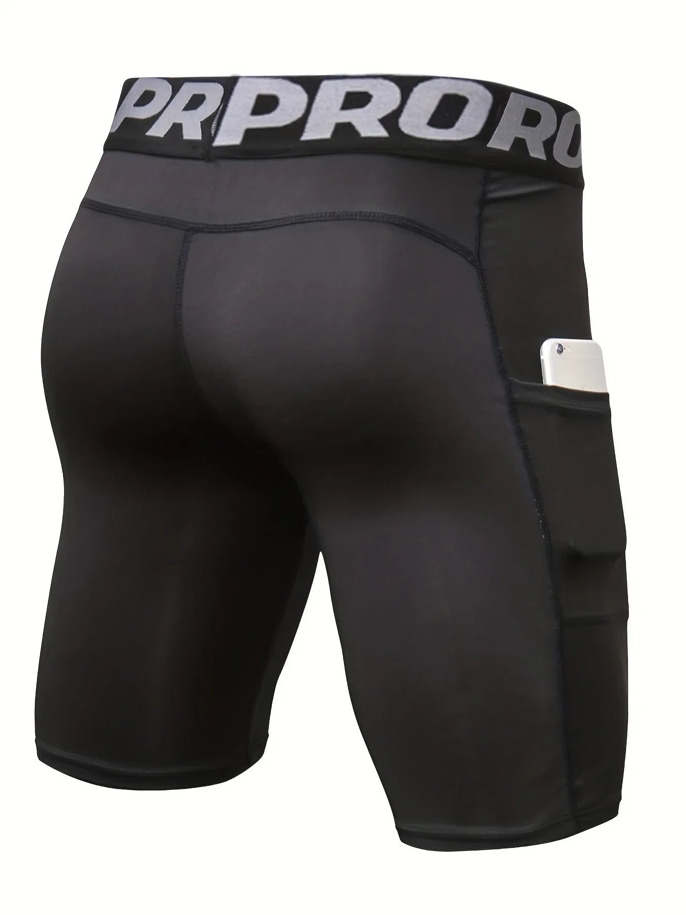3 Pack Compression Shorts Men with Pocket, Spandex Running Shorts Sport Athletic Workout Performance Underwear
