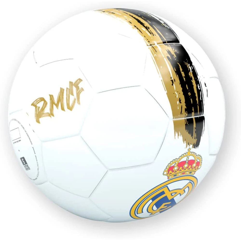 Official Real Madrid Soccer Ball 71840 in White, 21cm Diameter, High-Quality Durable Design for All Ages and Skill Levels, Perfect Gift for Fans, Ideal for Practicing Football Skills and Enjoying the Game.