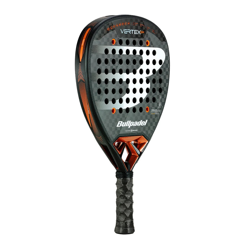 Bullpadel Vertex 04 2025: Advanced padel racket designed for professional players with diamond shape, Xtend Carbon 12K, MultiEva core for soft touch, and CustomWeight for personalized balance.