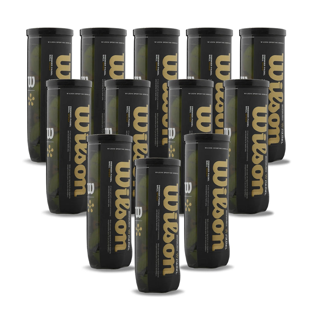 WILSON Premier Speed Padel Balls - Official Premier Padel with high durability, available in packs of 3, 6, 12, or a case of 24, featuring a durable core for advanced players, perfect for competitive training and professional