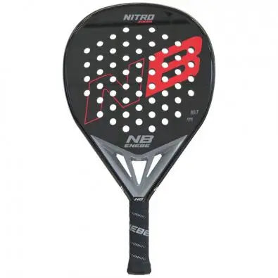 Enebe Nitro Red Junior 2024, a beginner padel racket designed for children aged 5-12, featuring a lightweight construction (320-340g), round shape for control, and EVA foam for comfort and vibration reduction.