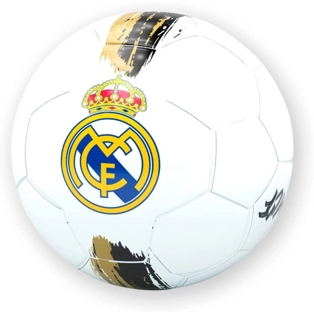 Official Real Madrid Soccer Ball 71840 in White, 21cm Diameter, High-Quality Durable Design for All Ages and Skill Levels, Perfect Gift for Fans, Ideal for Practicing Football Skills and Enjoying the Game.