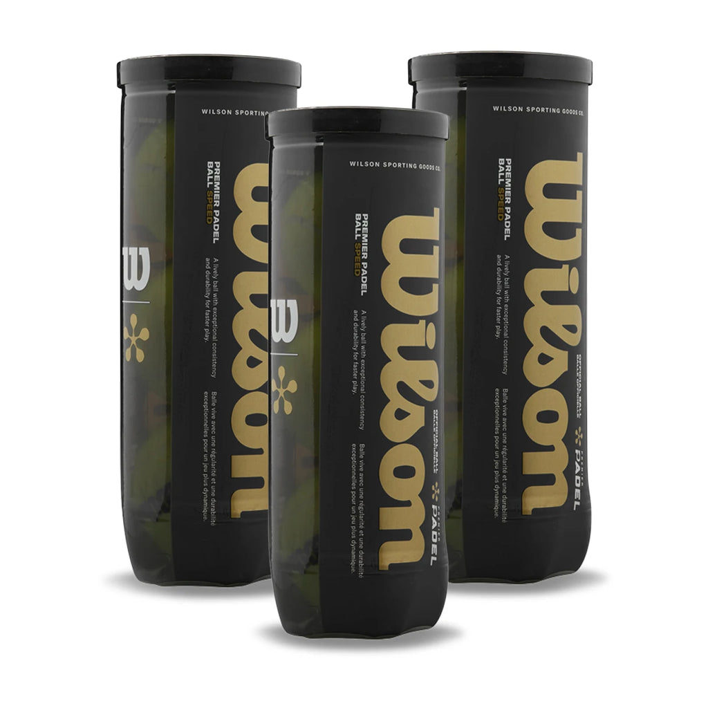 WILSON Premier Speed Padel Balls - Official Premier Padel with high durability, available in packs of 3, 6, 12, or a case of 24, featuring a durable core for advanced players, perfect for competitive training and professional