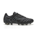 Kelme New Millenia Black Soccer Boots - 100% synthetic leather, modern design, lightweight for speed, with traction technology for optimal grip, perfect for players of all levels in Spring/Summer 2025.