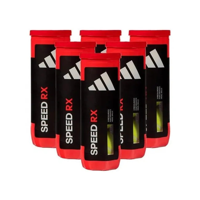 Adidas Speed RX Padel Balls, pack of 3, designed for competitive play with high-density rubber for durability and controlled bounce, ideal for advanced players seeking superior performance in training and tournaments.