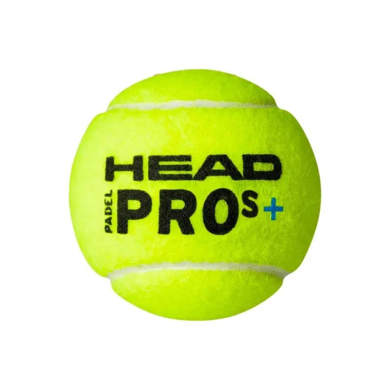 HEAD PADEL PRO S+ Balls Set of 3 for Padel - Enhanced durability with exclusive felt, innovative core for long-lasting pressure, and sustainable packaging, perfect for all levels of players.