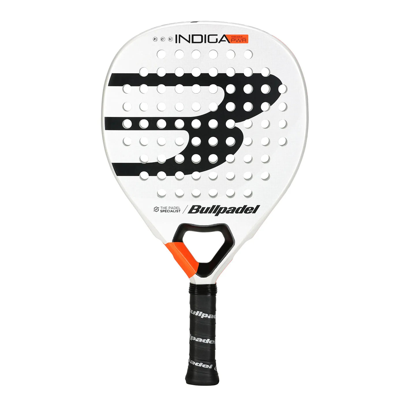 BULLPADEL INDIGA W 2025 - Lightweight women's padel racket, 350-360g, round shape for control, SoftEva core for comfort, and CarbonTube frame for stability, perfect for beginner to advanced players seeking performance and sty