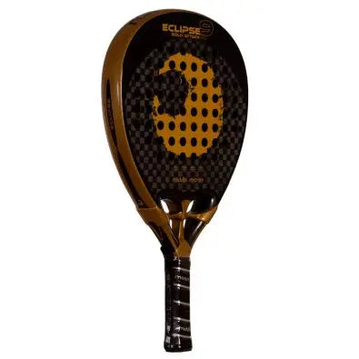 MIDDLE MOON ECLIPSE 9 GOLD ATTACK 12K 2026, advanced padel racket featuring a durable carbon fiber frame, 12K carbon faces, and a comfortable BLACK EVA core, designed for explosive power and precise control on the court.