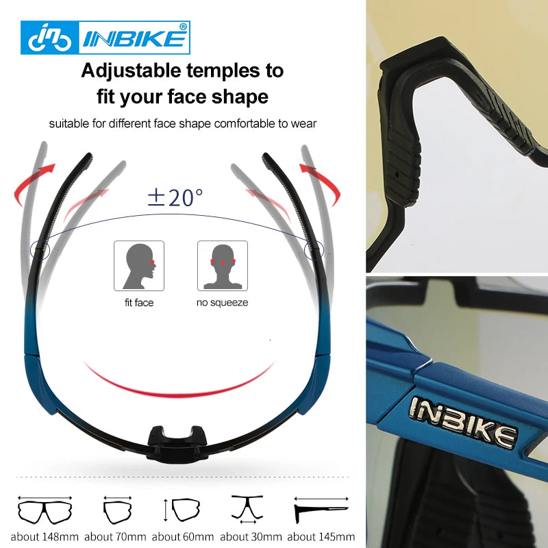 Gafas Fotocromáticas INBIKE para Hombre – Antipolvo y Antiviento para MTB