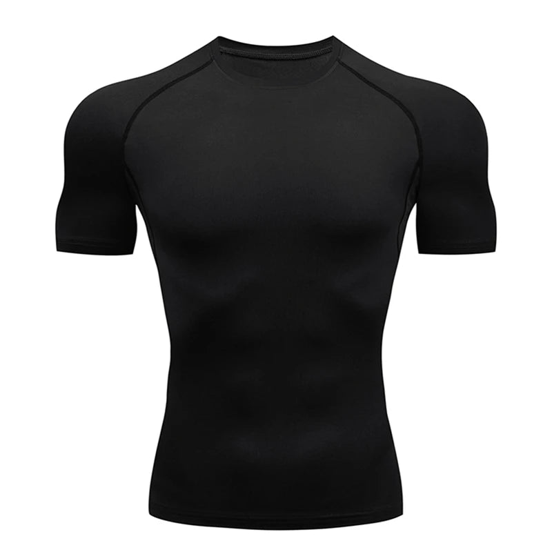 2026 New Men's Running Compression T-Shirt Short Sleeve Gym Workout Shirts Fitness Shirts Men's Jogging Sportswear Sweatshirts