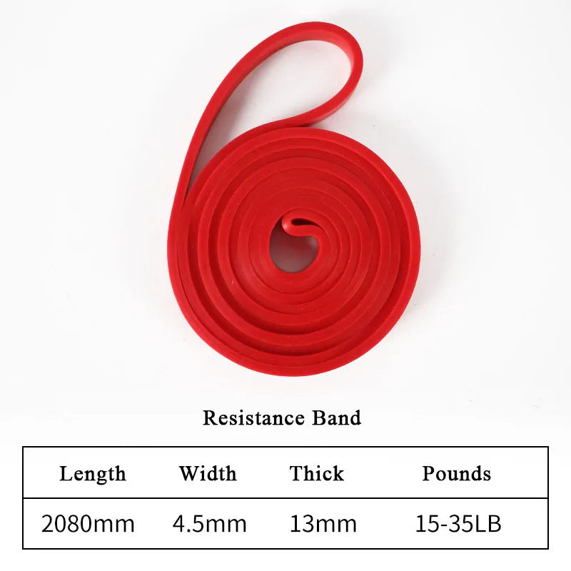 Banda elástica de látex de alta resistencia para ejercicios de dominadas, pilates, fitness, gimnasio en casa y tonificación corporal.