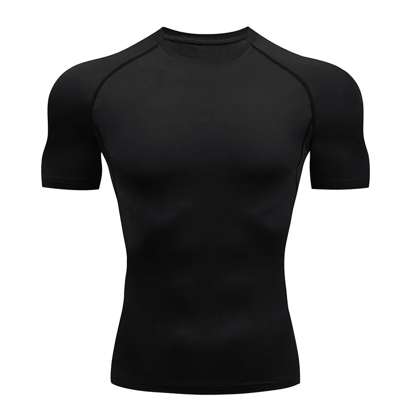 Fitness T-Shirts Quick Drying Gym Jersey Sports Running Short Sleeves Compression Shirt Elastic Tight Men Sportswear Clothing
