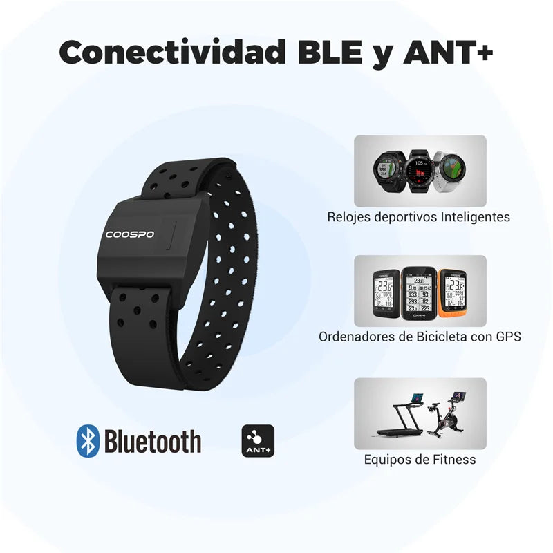 Monitor de Frecuencia Cardíaca COOSPO HW706 – Brazalete Óptico ANT+ para Ciclismo