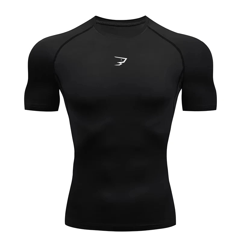 Camiseta Deportiva de Compresión Manga Corta Hombre — Gym, Running y Fitness