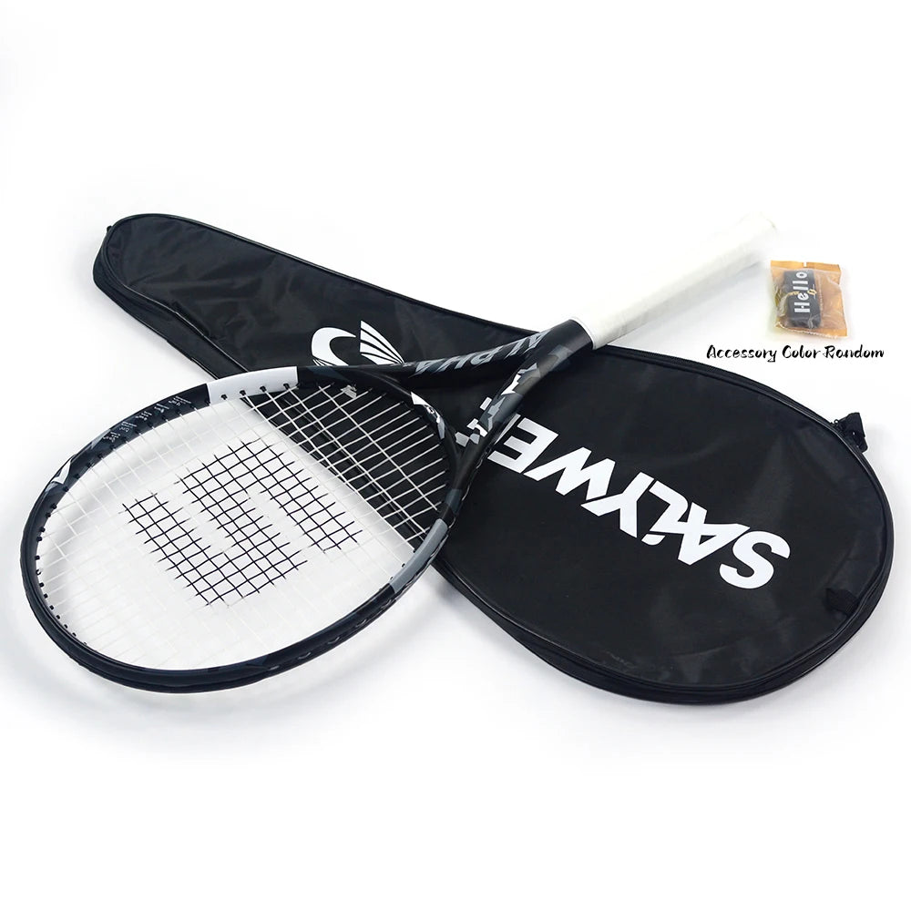 SALYWEE Alpha T800 Full Carbon Fibre Tennis Racket, Ultra-light 273±7g, Wide Tri-Joint Anti-Twist Frame, with Dampener Grip Bag