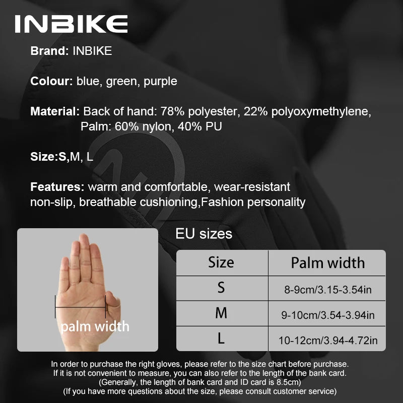 Guantes de Ciclismo INBIKE Invierno – Dedo Completo con Pantalla Táctil y Gel
