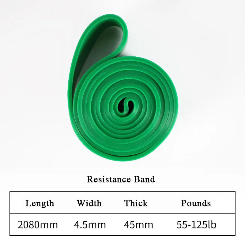 Banda elástica de látex de alta resistencia para ejercicios de dominadas, pilates, fitness, gimnasio en casa y tonificación corporal.