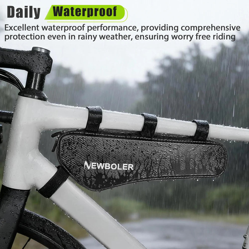NEWBOLER 1.5L Large Capacity Bicycle Triangle Bag EVA Hard Shell Bicycle Frame Front Tube Bag Waterproof Bicycle Bag Accessories