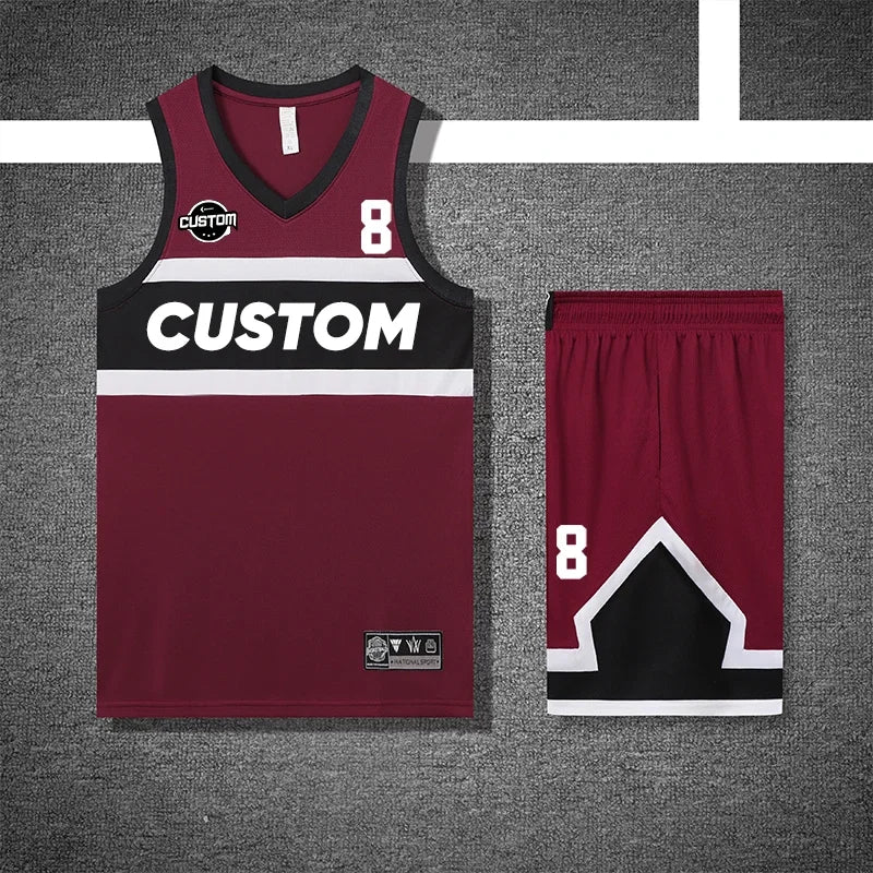 Print Men's Basketball Jersey Suit Personalized Custom Quick Dry Youth Professional Training Basketball Uniform Clothing YW-S010