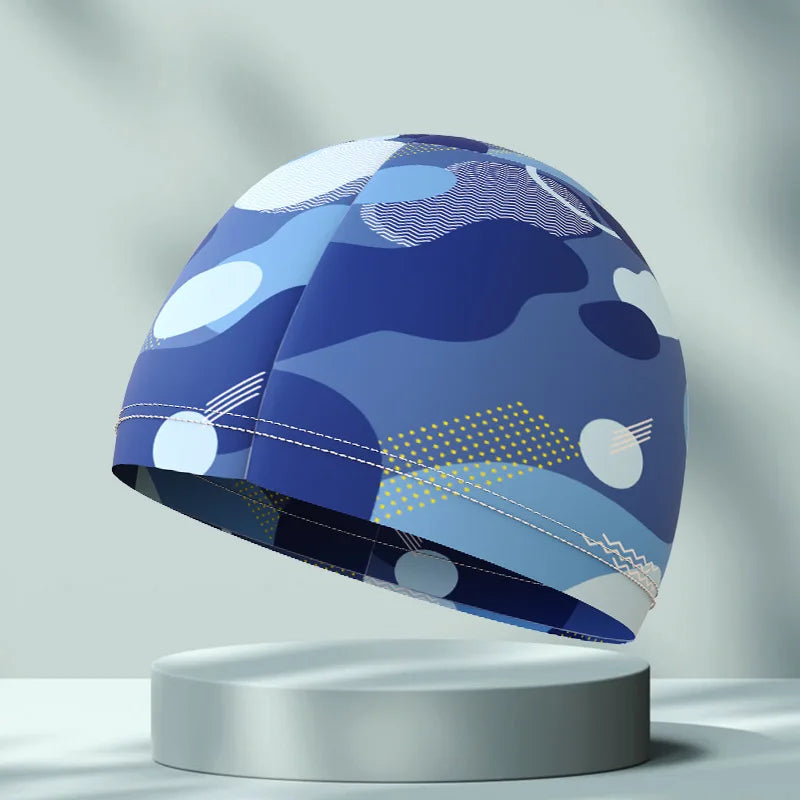 High Elastic Swim Cap for Children Adults Unisex Comfortable Polyester Spandex Swimming Hat