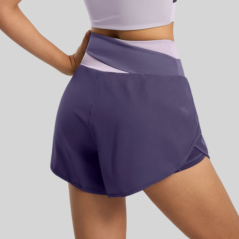 Breathable High Waist Yoga Tennis Shorts with Pocket Women's Lightweight Quick-dry Elestic Golf Athletic Fitness Running Shorts