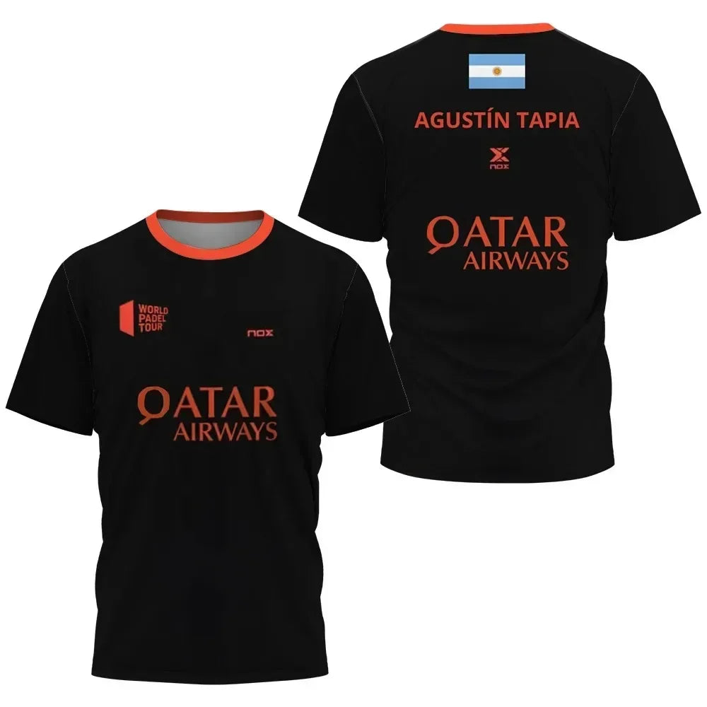 2026 New Padel Tennis Sports Jersey Men's T-Shirt Women Badminton Quick Drying Tops Summer Breathable Tees Padel Short Sleeve