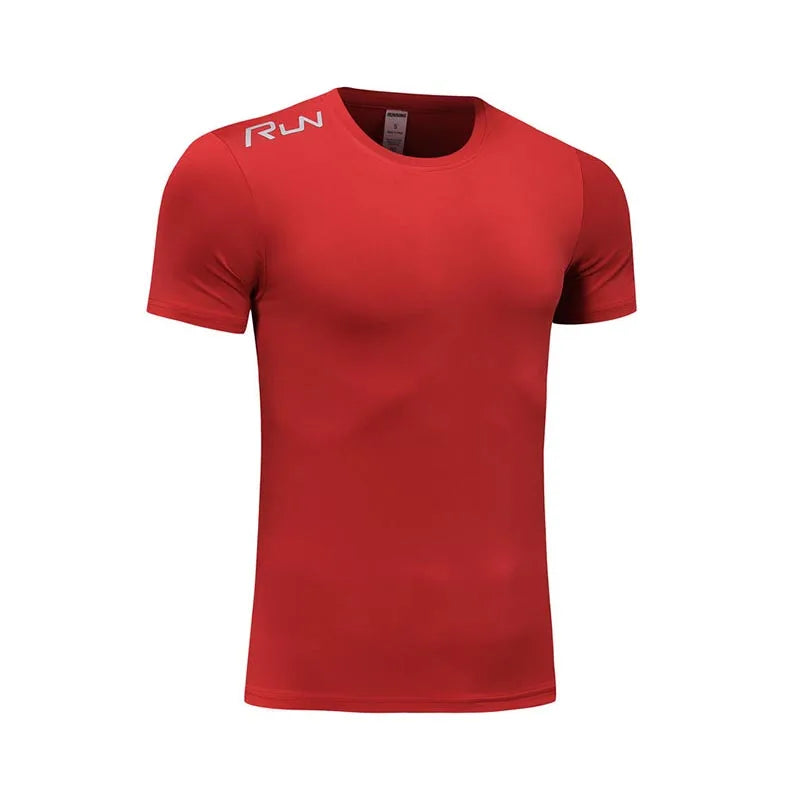 Fitness T-Shirts Quick Drying Gym Jersey Sports Running Short Sleeves Compression Shirt Elastic Tight Men Sportswear Clothing