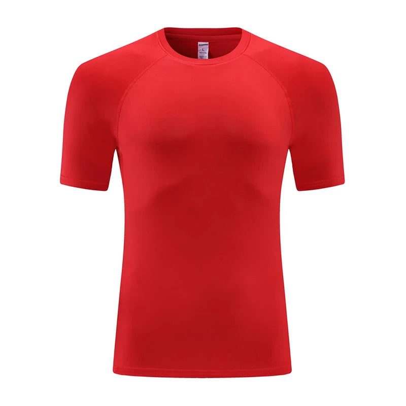 Fitness T-Shirts Quick Drying Gym Jersey Sports Running Short Sleeves Compression Shirt Elastic Tight Men Sportswear Clothing