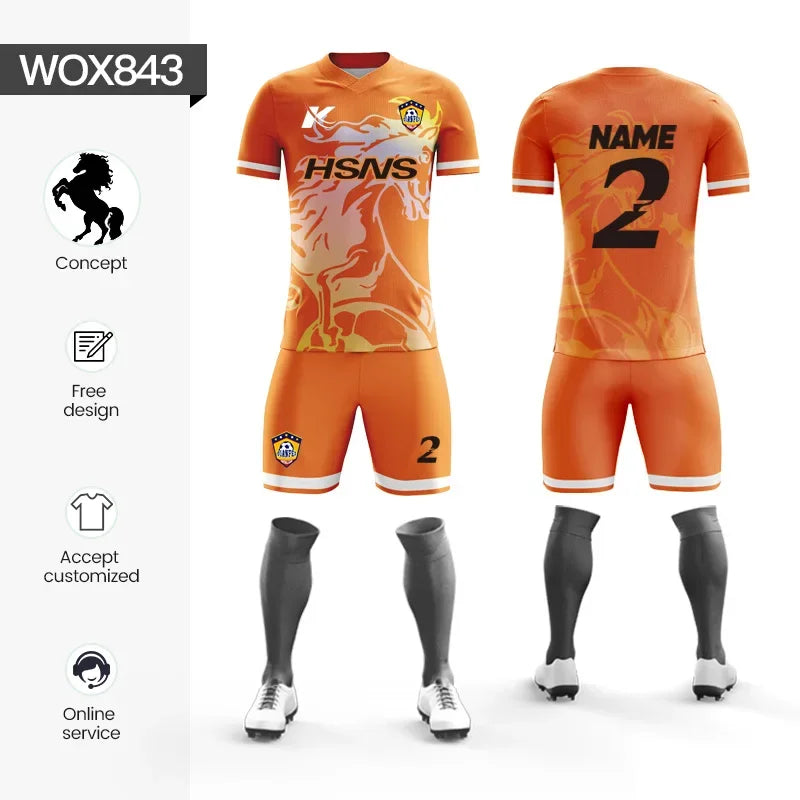 Custom Sublimation Football Jersey Sets Breathable Football Uniform Team Soccer Jersey Set Training Soccer Uniform For Men