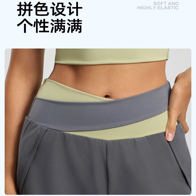 Breathable High Waist Yoga Tennis Shorts with Pocket Women's Lightweight Quick-dry Elestic Golf Athletic Fitness Running Shorts