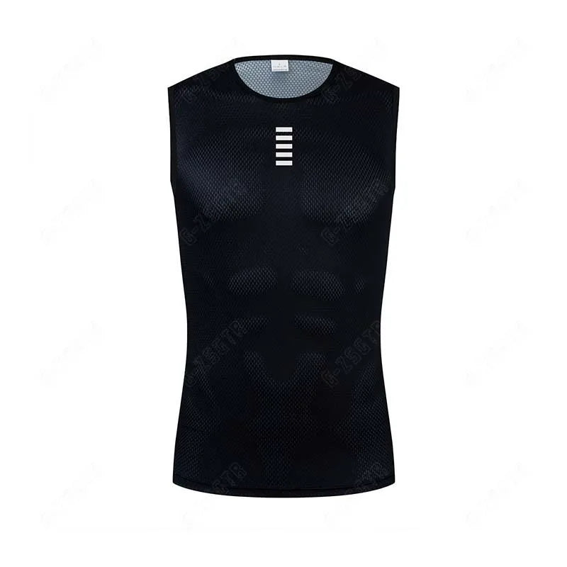 Camiseta interior reflectante blanca para ciclismo, maillot dPortivo para hombre, camiseta interior de secado rápido y elástica para ciclismo de carretera.