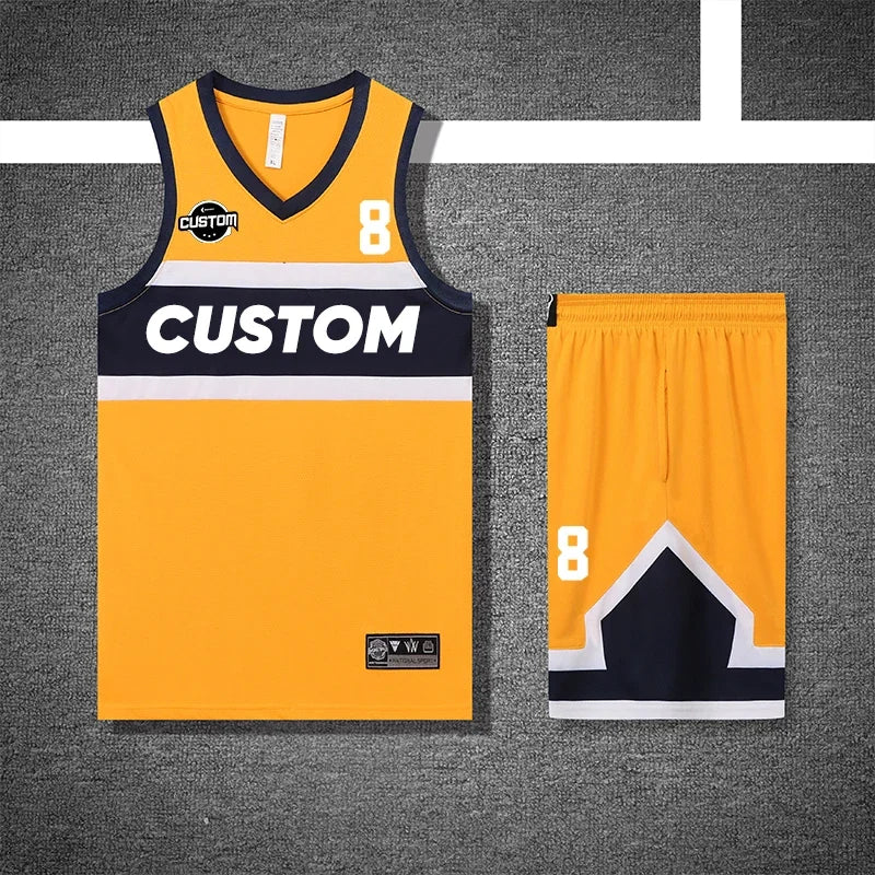 Print Men's Basketball Jersey Suit Personalized Custom Quick Dry Youth Professional Training Basketball Uniform Clothing YW-S010