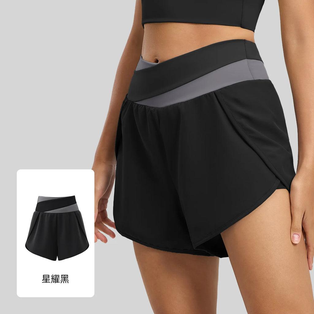Breathable High Waist Yoga Tennis Shorts with Pocket Women's Lightweight Quick-dry Elestic Golf Athletic Fitness Running Shorts