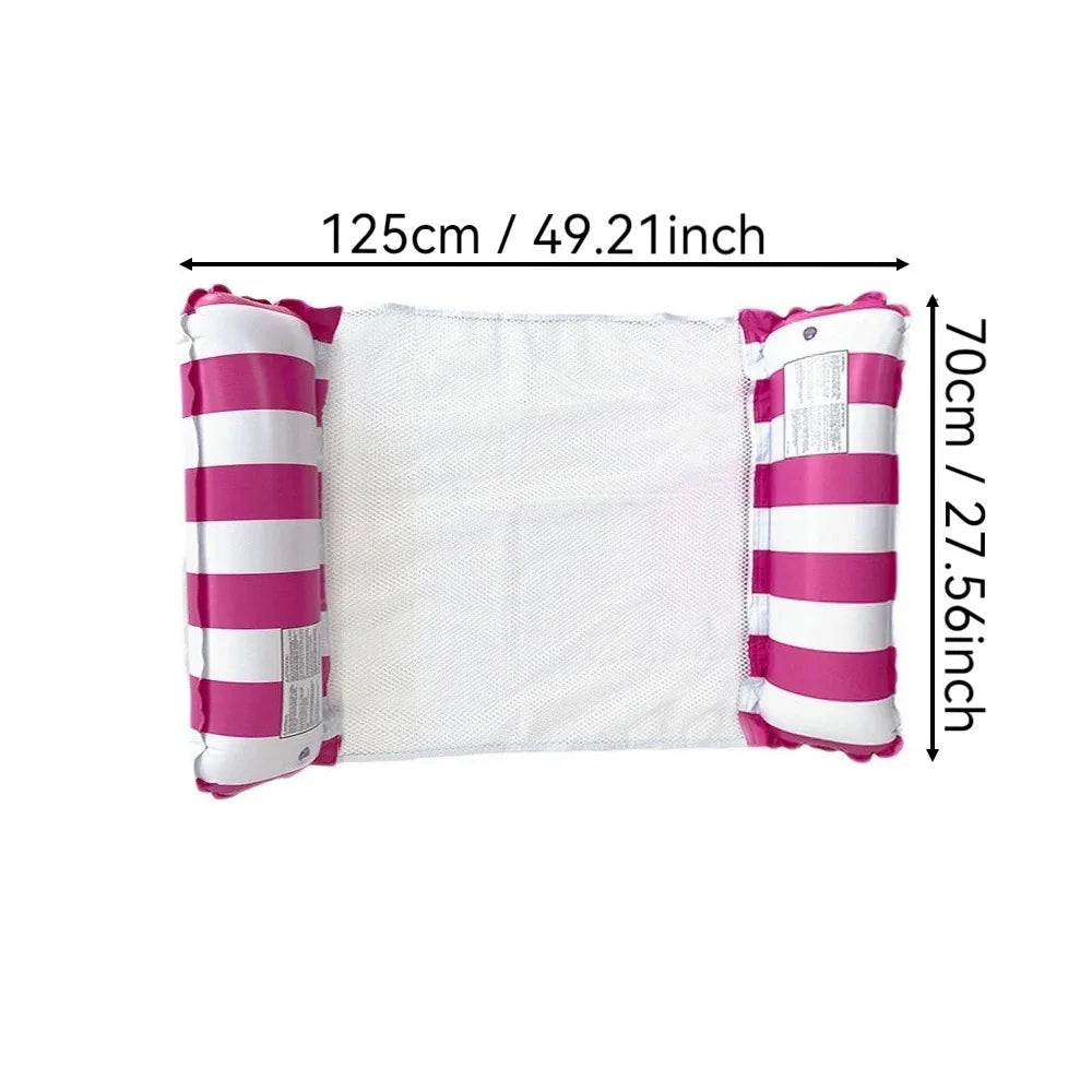 1pc Inflatable Foldable Floating Row Swimming Pool Party Water Hammock Air Mattresses Pvc Stripe Water Floating Inflatable Mat