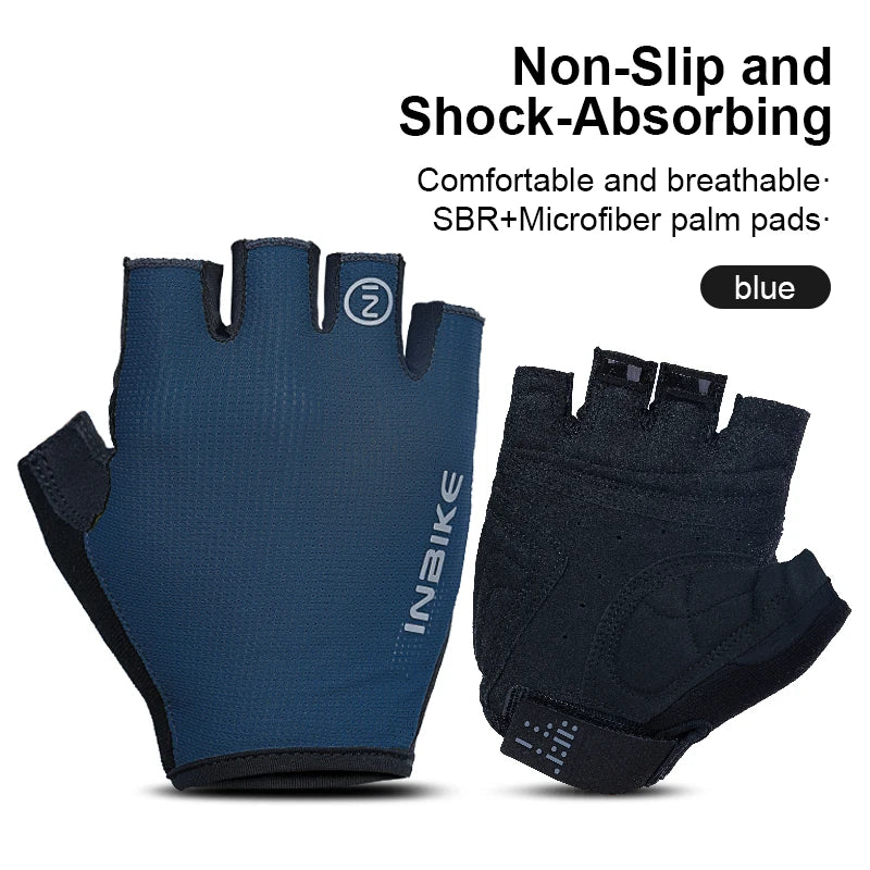 Guantes de Ciclismo INBIKE Verano – Medio Dedo Transpirables y Antideslizantes