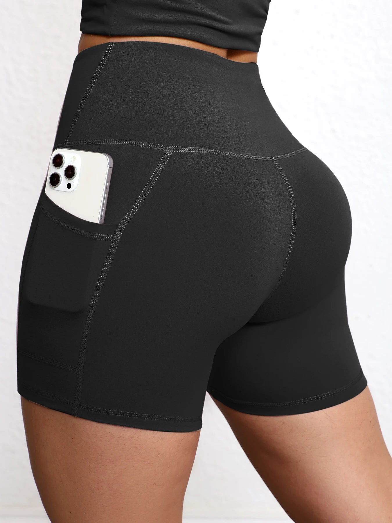 Yoga Shorts with Pockets High Waist Butt Lifting Cyclings Tights Outdoor Workout Jogging Shorts Sportswear Gym Running Short