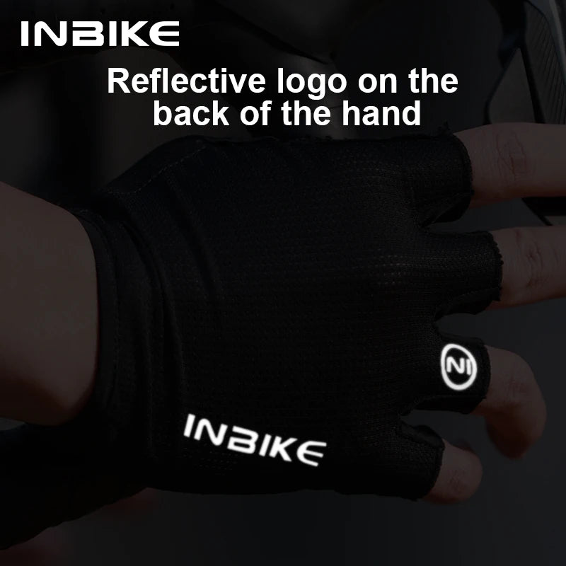 Guantes de Ciclismo INBIKE Verano – Medio Dedo Transpirables y Antideslizantes