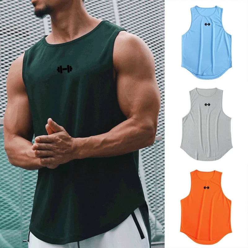 Camisetas deportivas de malla transpirables de secado rápido para gimnasio, fitness y culturismo. Camisetas sin mangas para correr, ideales para entrenamientos y actividades al aire libre.