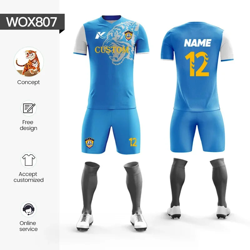 Custom Sublimation Football Jersey Sets Breathable Football Uniform Team Soccer Jersey Set Training Soccer Uniform For Men