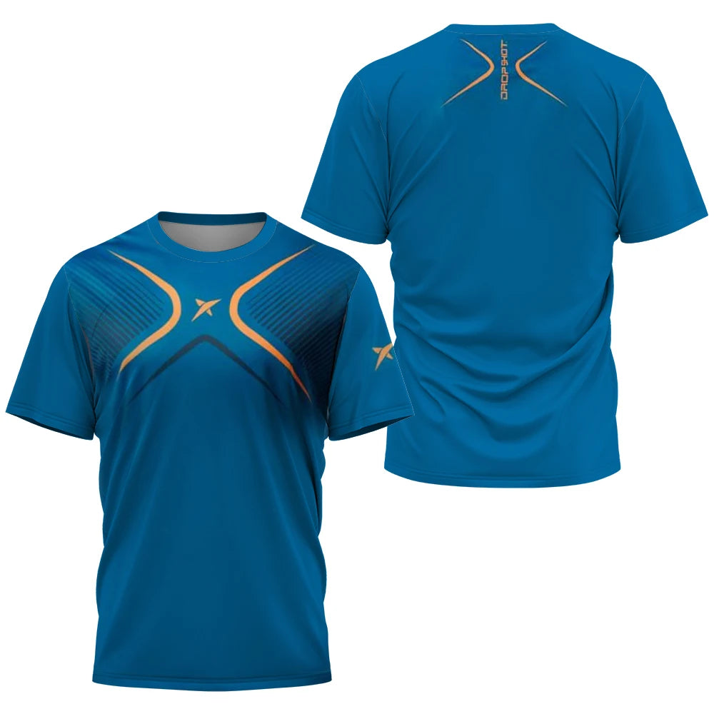 2024 Men's Fashion Breathable Tennis Sportswear Men's Sports Sweat Absorbent Padel Printed Ball Wear Men's Quick Drying T-Shirt