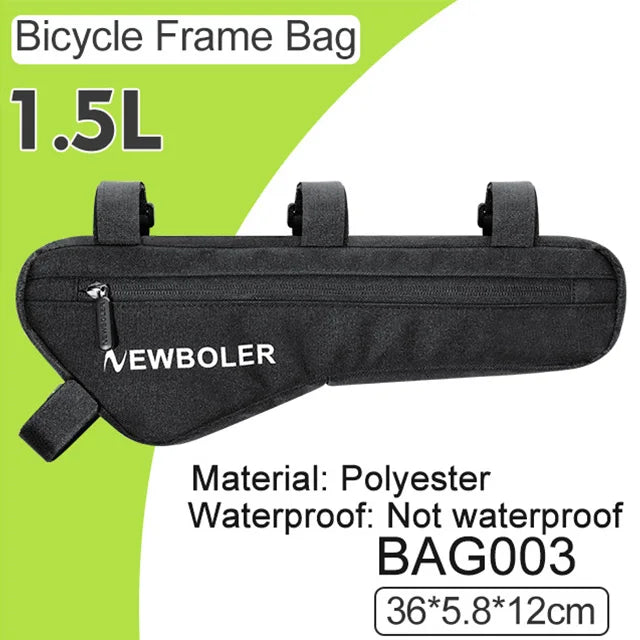 NEWBOLER 1.5L Large Capacity Bicycle Triangle Bag EVA Hard Shell Bicycle Frame Front Tube Bag Waterproof Bicycle Bag Accessories