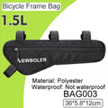 NEWBOLER 1.5L Large Capacity Bicycle Triangle Bag EVA Hard Shell Bicycle Frame Front Tube Bag Waterproof Bicycle Bag Accessories