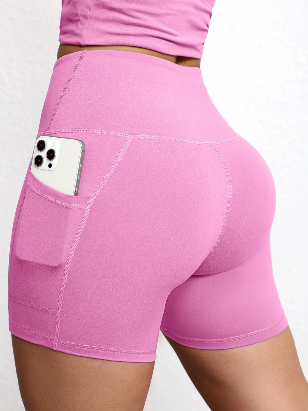 Yoga Shorts with Pockets High Waist Butt Lifting Cyclings Tights Outdoor Workout Jogging Shorts Sportswear Gym Running Short
