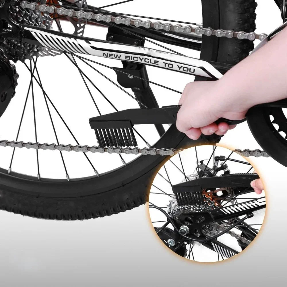 Kit de limpieza y lubricación de cadena de bicicleta, herramienta de limpieza portátil para el mantenimiento de la cadena de bicicleta.