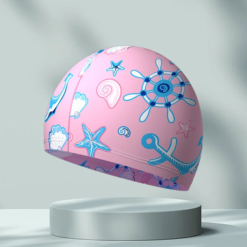 High Elastic Swim Cap for Children Adults Unisex Comfortable Polyester Spandex Swimming Hat