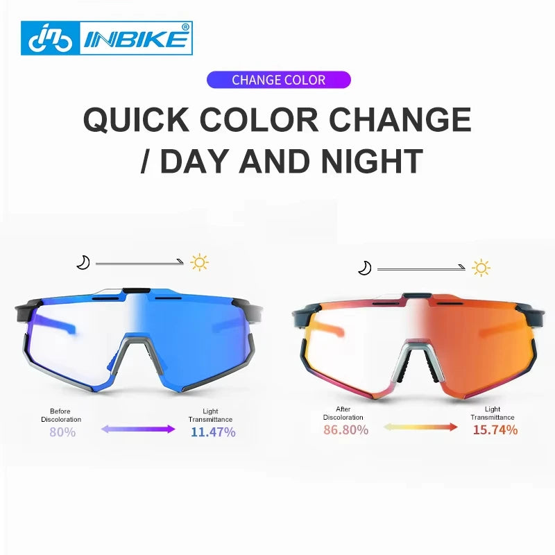 Gafas de Ciclismo Fotocromáticas INBIKE – Día y Noche para MTB y Carretera