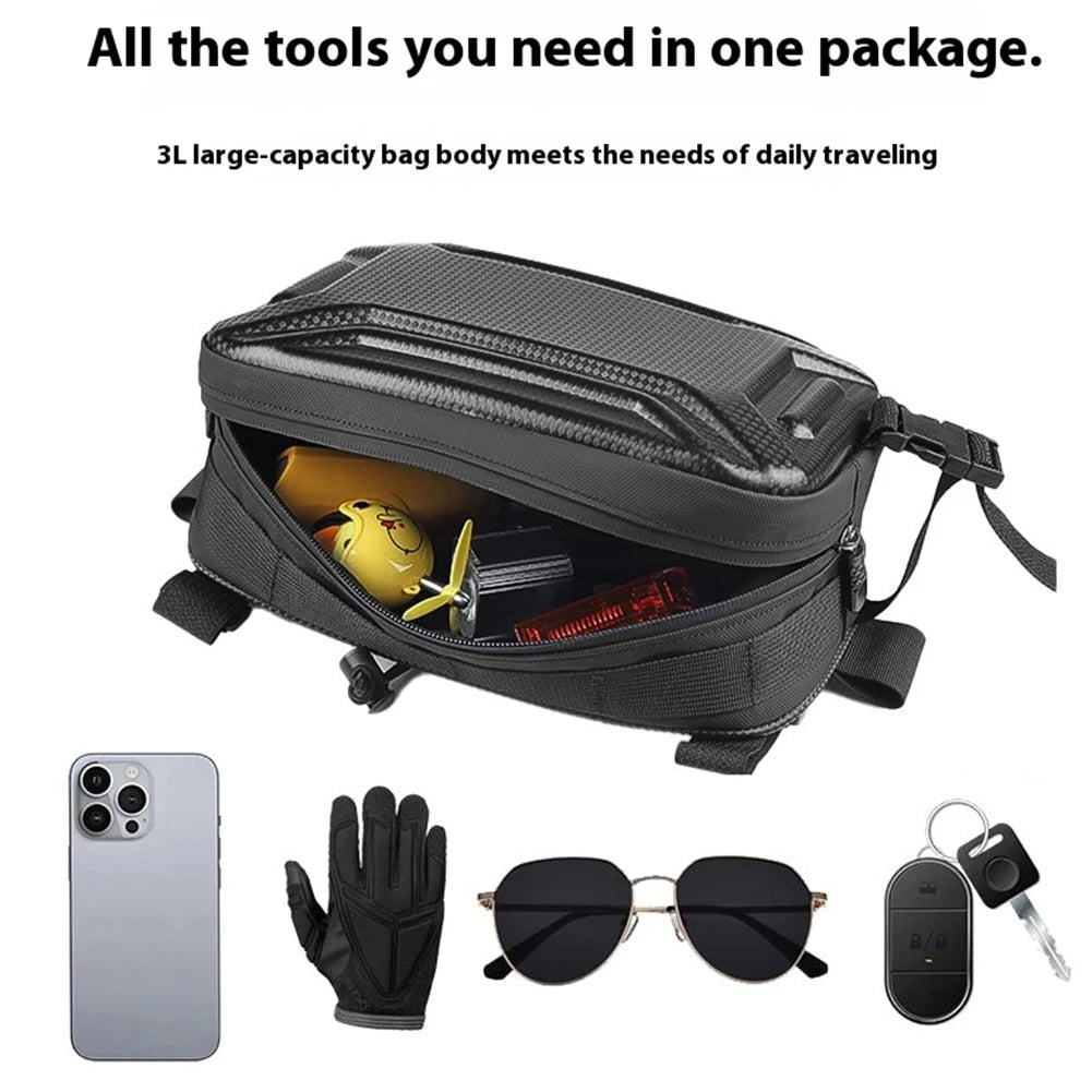 Bike Front Frame Bag Multifunctional Bicycle Large Capacity Storage Tail Bag Cycling Hard Shell Front Tube Box for Mountain Bike